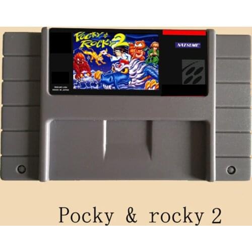 Pocky rocky 2 16 bit Big Gray Game Card For NTSC Game Player