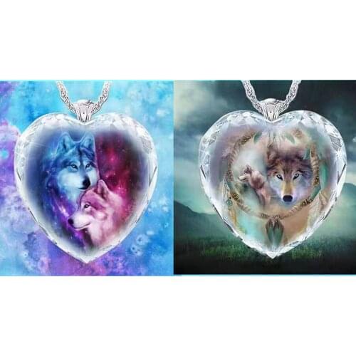 2021 Fashion Costume Jewelry New Long Chain Cute Dog Wolf Elephant Unicorn Crystal Heart Pendant Necklaces For Women Men