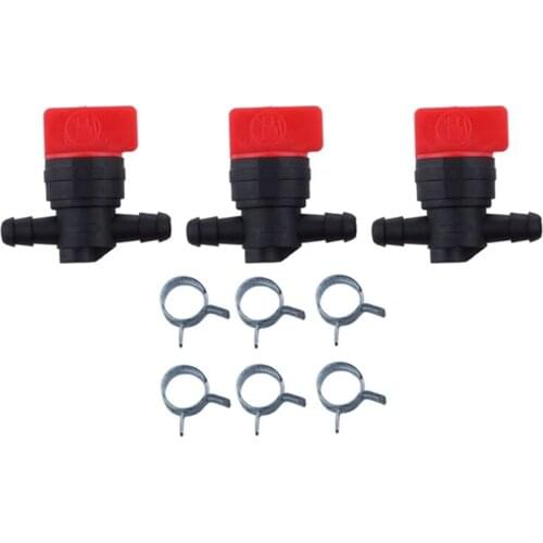 3PCS 494768 698183 Fuel Shut Off Valve with Clamp for 1/4 inch Fuel Line Briggs & Stratton Murray Toro Lawn Tractor
