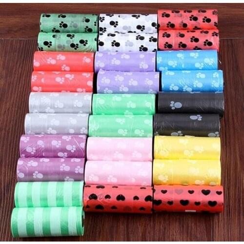 7500 Pieces = 500 Rolls Pet Dog Waste bags Poop Pooper Scoopers for Bags on Board biodegradable 5 Color bolsa para cacas perros