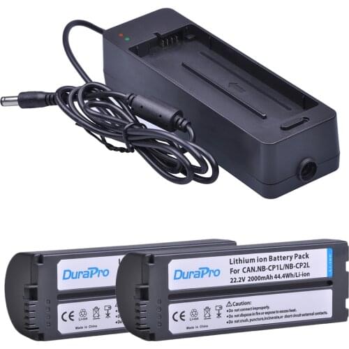 2Pc 2000mAh NB CP2L NB-CP2L Battery + Charger Adapter for Canon NB-CP1L CP2L SELPHY CP100 CP200 CP300 CP400 CP510 CP600 Printers