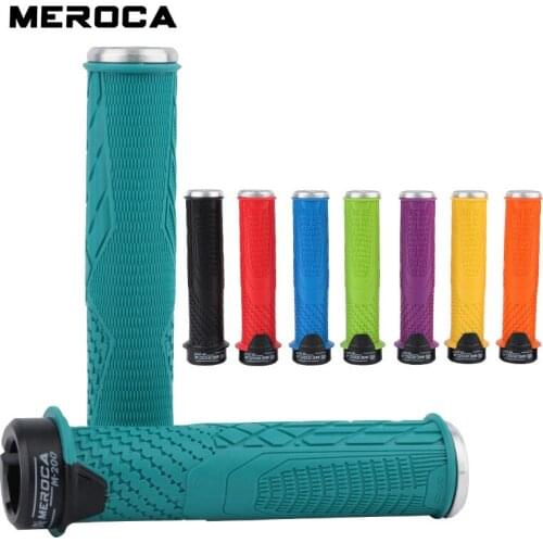 Meroca Bike handlebar grip aluminum end plug cap rubber anti slip skid MTB road bike folding bike anti shock absorb ergonomics