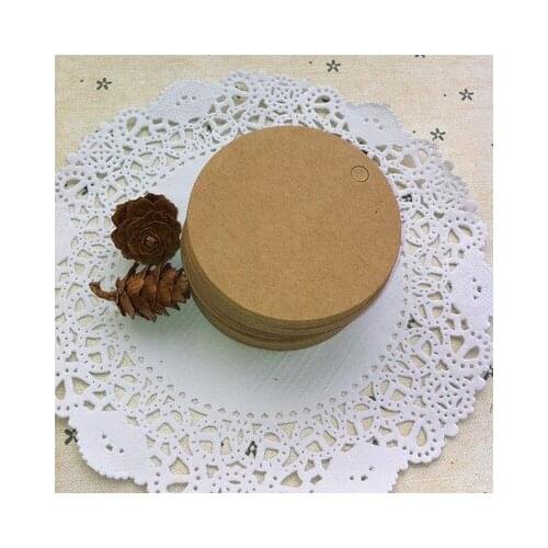 Free shipping 4x4 cm 350 gsm round shape blank kraft paper hang tag/garment swing tag/DIY tags/gift card/matt paper tags
