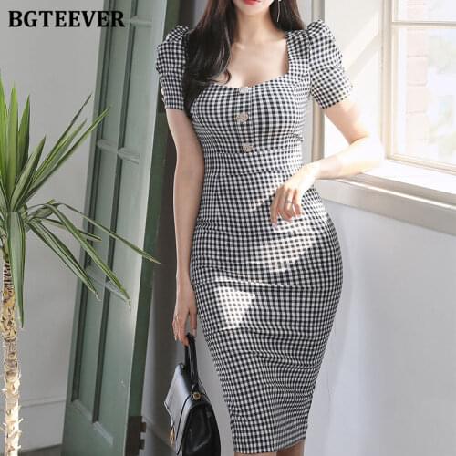 Модные платья в клетку BGTEEVER China At AliExpress