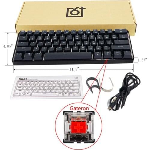 2020 RGB Backlit Bluetooth 5.0 Wireless Dual Mode Mechanical Keyboard,Portable Compact Waterproof Mini Gaming 61 Gateron Keys