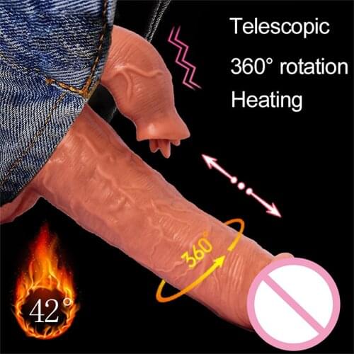 Big Realistic Dildo Vibrators Powerful Tongue Licking Clitoris G Spot Stimulator Heating Thrusting Rotation Dildos Suction Cup