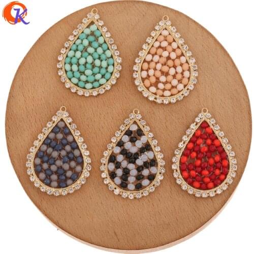 Cordial Design 20Pcs 25*35MM Pendant/Hand Made/Jewelry Accessories/Drop Shape/DIY Jewelry Making/Earring Findings/Crystal Charms