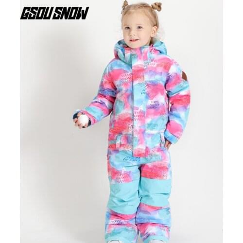 Kids Insulated Onesie Ski Suits Girls Waterproof 10K Padded Snowboarding Snow Clothes Childrens Ski Wear Winter Outdoor Jumpsuit