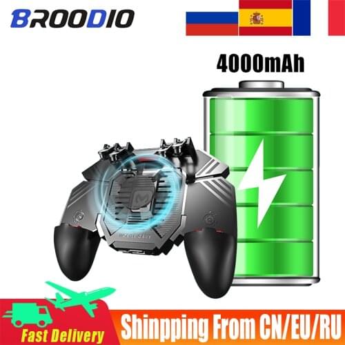 For IPhone Android Pugb Mobile Controller L1 R1 Six Finger Gamepad PUBG Controller AK77 Shooter Triggers Fire Joystick Game pad