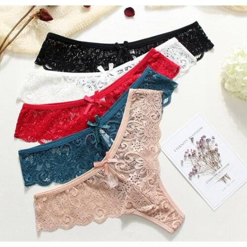 Womens thong panties sexy lace female T-back underwear light seamless transparent G-String ladies lingerie low waist briefs