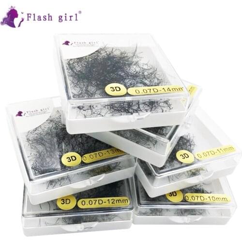 Flash Girl Individual Lashes 3D 8-15mm Premade Fans Short Stem Eyelash Extension High Quality Russia Volume Eyelash Extension