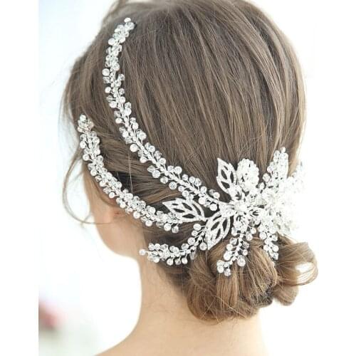 Floralbride Handmade Alloy Crystal Rhinestone Flower Wedding Hair Clip Barrettes Bridal Headpiece Hair accessories Women Jewelry