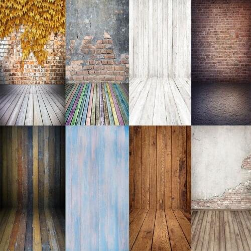 Avezano Backdrops Brick Wall Planks Maple Leaf Wooden Floor Portrait Photography Background For Photo Studio Photozone Photocall