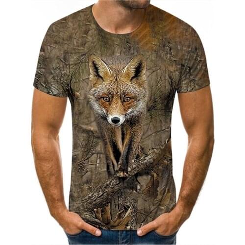Camo Hunting Animals Fox 3D T-shirt Summer Casual Mens t shirts Fashion Streetwear Women Pullover Short sleeve Tee Tops