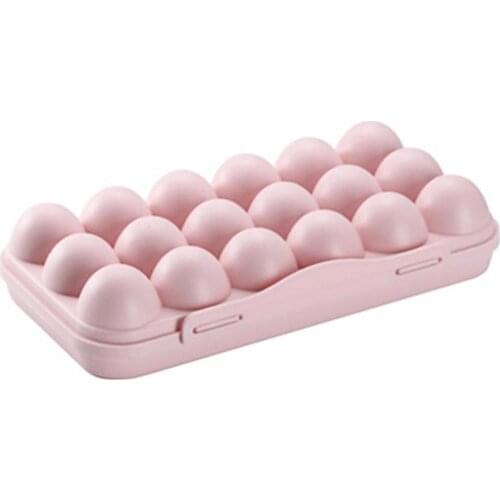 12Grids/18Grids Egg Box Temperature Resistant Large Capacity Household Egg Fresh Storage Box Lid Fridge Kitchen storage tools