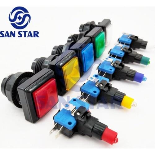 10pcs of Square 32x32mm Illuminated Push Button with Microswitches Game Machine Accessory