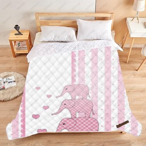 Print On Demand Summer Quilt Pink Sweet Family Comforters Kids Adult Quilted Bedspread On The Bed Picnic Quilt Dorm Cover Quilts