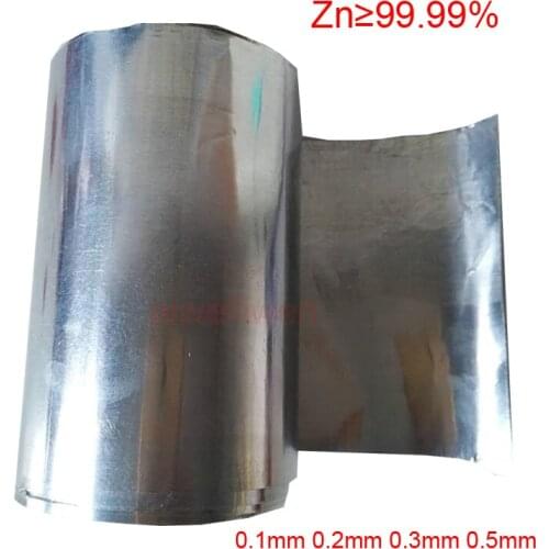 0.1mm 0.2mm 0.3mm 0.5mm thickness Conductive zinc sheet zinc strip zinc foil electrode Experiment Zn plate 99.99