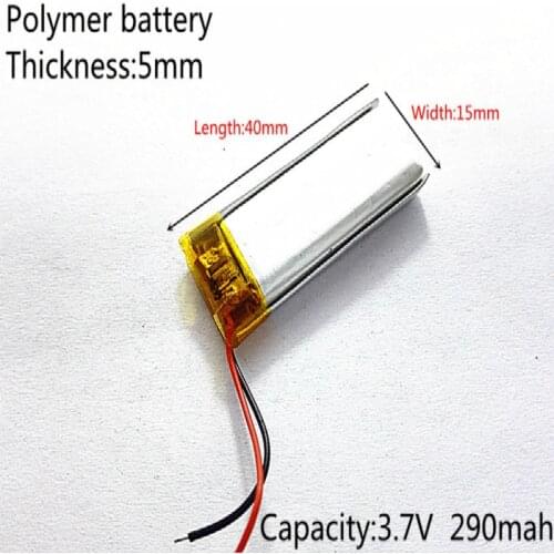 3.7V 290mAh 501540 Lithium Polymer Li-Po li ion Rechargeable Battery cells For Mp3 MP4 MP5 GPS mobile bluetooth