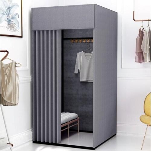 Clothing store mobile fitting room curtain shopping mall temporary activity simple changing room portable changing display rack