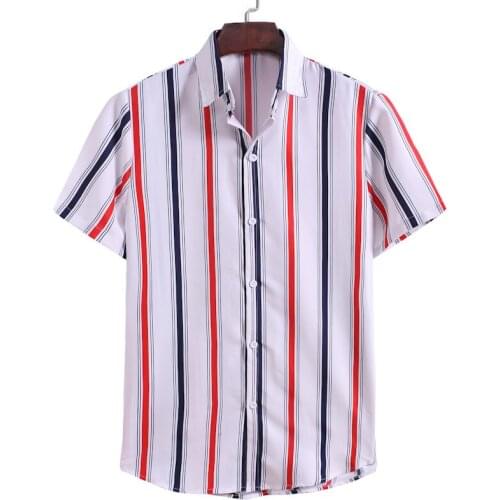 Mens Summer Hawaiian Shirt Tops Blouse Fashion Solid Color Short Sleeve Shirt Beach Blouses