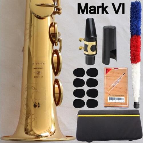 Music Fancier Club Saxophone Soprano Professional Soprano Sax Saxophone Gold Lacquer Mouthpiece Reeds Neck With Case