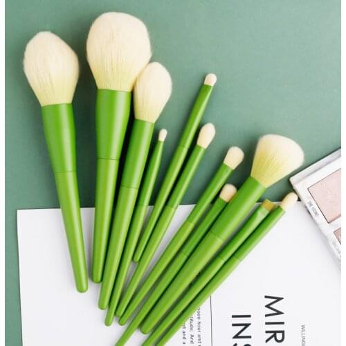 11pcs Makeup Brushes Set Highlighter Eyeliner Eyeshadow Foundation Cosmetic Contour Powder Blending Kabuki Make Up Brush Tool