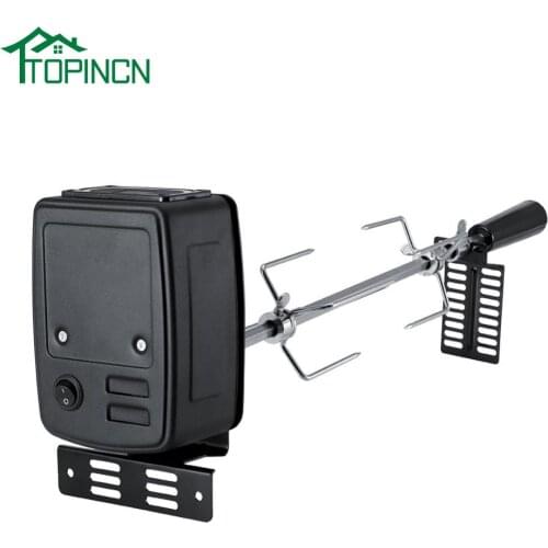 TOPINCN BBQ Rotisserie Motor Set Universal Rotisserie Kit for Barbecue Stainless Steel Spit Rod Meat Forks with Electric Motor