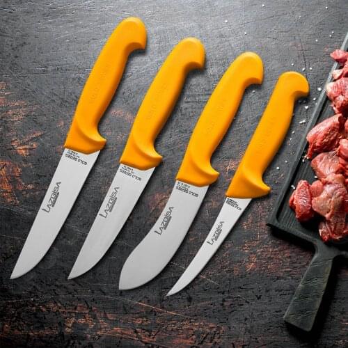 Lazbisa Knife Set Meat Bread Vegetable Fruit Fish Kitchen Knife Set Meat Sacrifice Butcher Knife Gold Series Set of 4