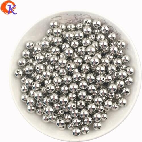 Cordial Design Wholesale 1000Pcs Rhodium Color Smooth Round Plastic Spacers Beads 8mm CCB Beads Not Metal Beads CDWB-517631