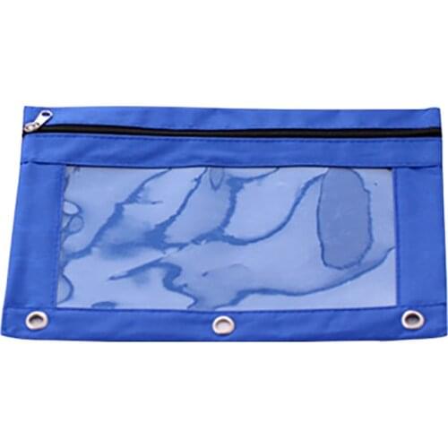 3 Holes Zipper Document Folder Stationery Transparent File Storage Bag Papers Organizer Ring Binder Pouch School Office Supplies