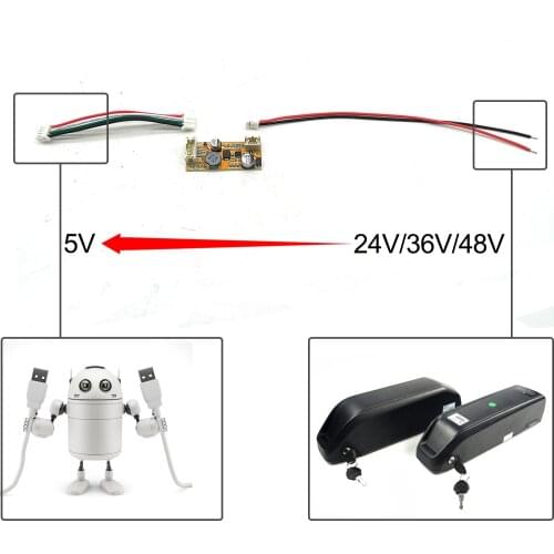 BULU DC Converter 7V 60V To 5V Ebike USB Reduce Voltage Circuit Board for Electric Bicycle Battery Controller