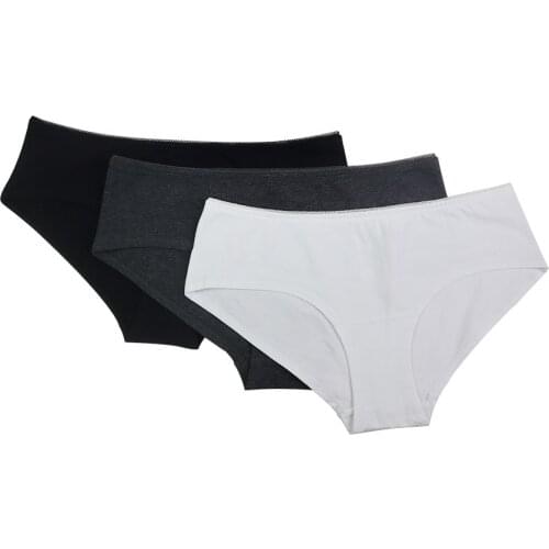 Sales Womens Breathable Skin-friendly Comfortable Organic Cotton Boxer Briefs Set 3pieces