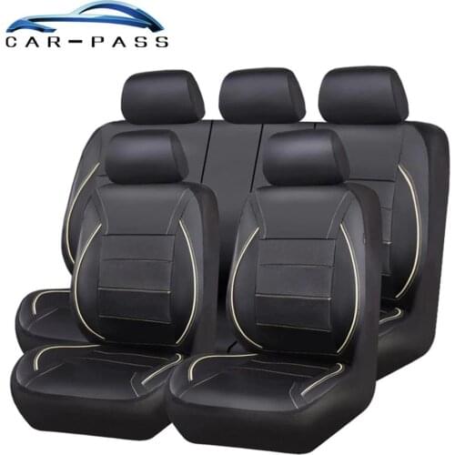 Car-pass Luxury PU Leather Universal Car Seat Covers Automotive Covers for toyota lada kalina granta priora renault ford