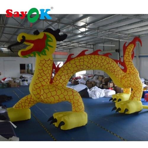 Sayok Giant 7x4m Inflatable Dragon with Blower for Festival Advertising Promotion Exhibition Outdoor