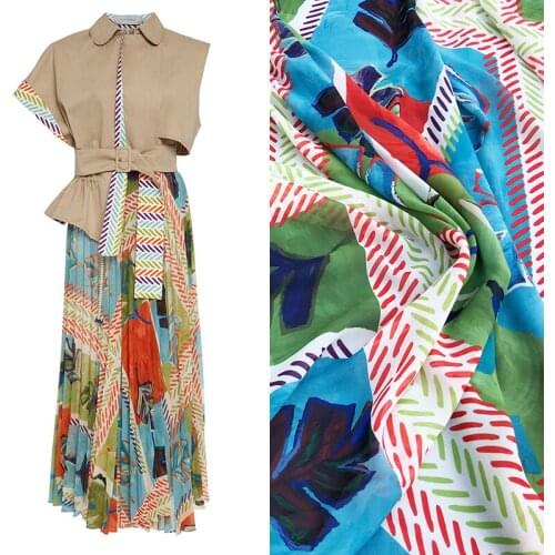 2021 chiffon 75D spring and summer new dress advanced custom womens clothing printed diy fabric