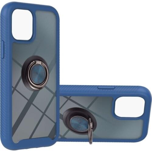 Shockproof Case For iPhone 12 Pro Max 13 Mini XR X XS 11 Pro Max 7 8 Plus Ring Holder 3 in 1 Transparent Protect Bumper Cover