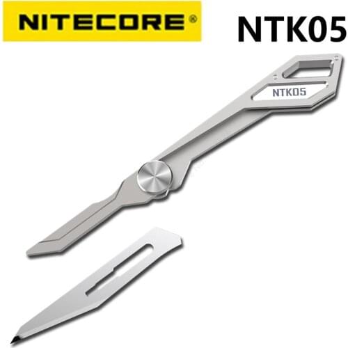 NITECORE NTK05 UltraTiny Titanium Keychain Knife Lightweight Multiple Purpose Folding Knife Outdoor Tools Mini Tactical Knife