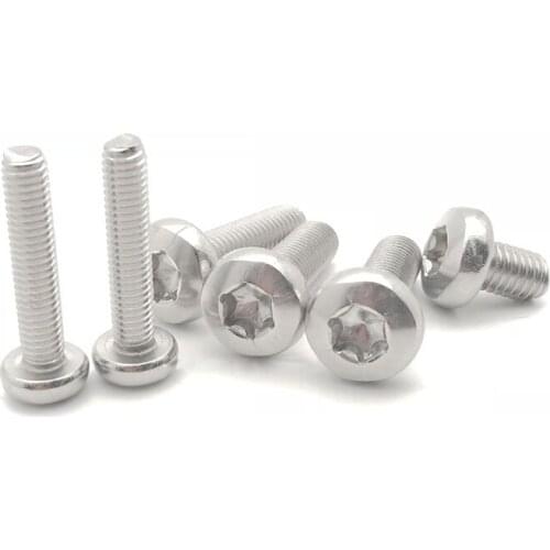 30pcs M4 stainless steel round head Torx screws T&TX pan headed anti-theft screw bolts mechanical bolt GB2672 5mm-50mm long