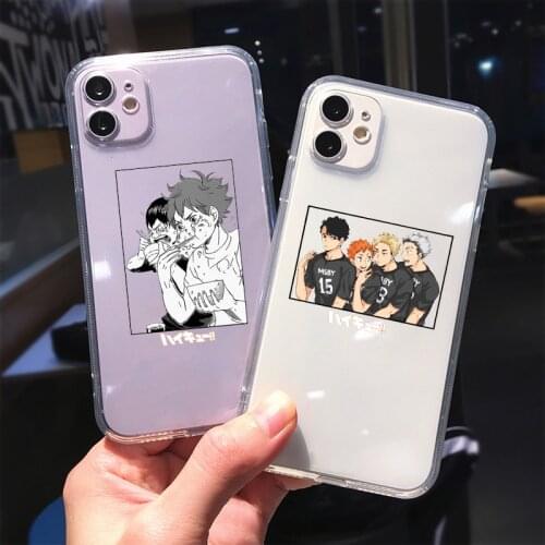 Japan Anime Oya Haikyuu Love Volleyball Phone Case Transparent for IPhone 12 11 Pro XS MAX 8 7 Plus X XR Silcone Soft TPU Cover