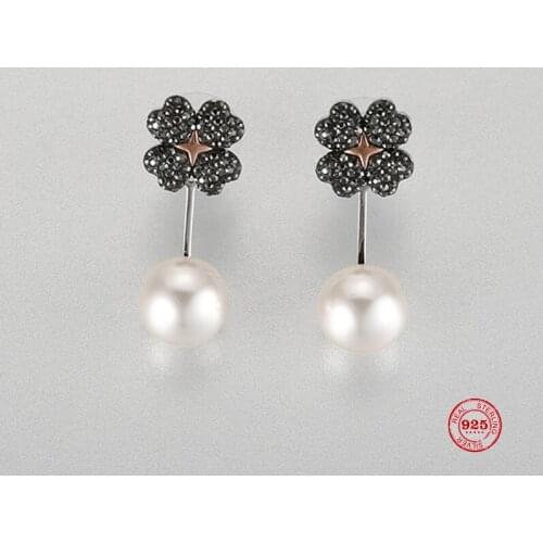 2020 New Fashion Charm Sterling Silver Original 1:1 Copy, Small Fresh Flowers Pearl Earrings Women Luxury Jewelry Gifts