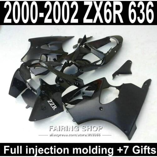 ZX6R 2000 2001 2002 For Kawasaki Fairing Kit 00 01 02 100%fit matte&gloss black High quality Fairings S58