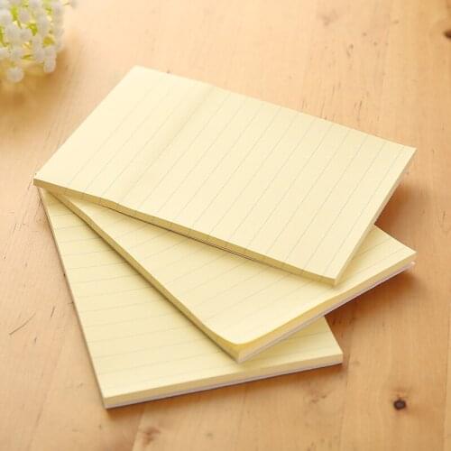 4Packs 160/400Sheets Yellow Color Basic Line Memo Pads Self-Adhesive Sticky Notes Message Sticker Office Work School Home 6424