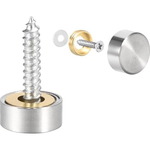2/4/8pcs 10mm 12mm 14mm 18mm 22mm 25mm Mirror Screws Decorative Caps Cover Nails Brushed Stainless Steel
