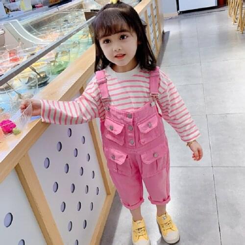 2020 Girl Autumn Casual Suit Including T-Shirt+Suspender Pant Baby Kids Children Clothing Set