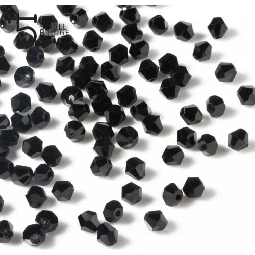 3mm Austrian Black Bicone Crystal Beads Material for Jewelry Diy Accessories Perles Faceted Spacer Glass Beads Wholesalehtt Z216