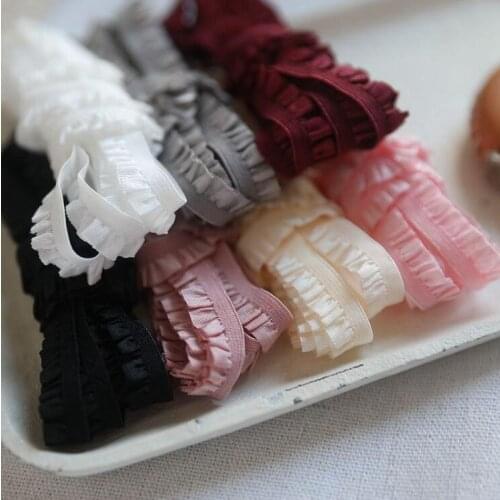 5 Meters High End Soft Burgundy Pink Elastic Lace Trim Cloth Lace Fabric Ribbon DIY Underwear Bra Clothing Decorate Accessories