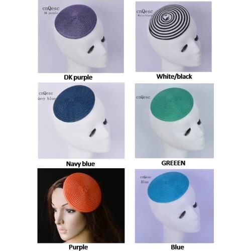 6 colors, 14cm Round PP straw base Disc Saucer Fascinator Base for sinamay fascinator hair accessory church wedding derby
