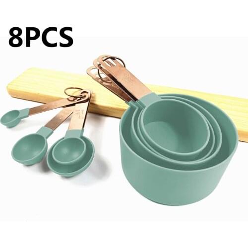 8/4Pcs Stainless Steel Silicone Measuring Cup Spoon Kitchen Baking Cooking Tool Backware Cocina Gadget Tazas De Cuchara Medidora