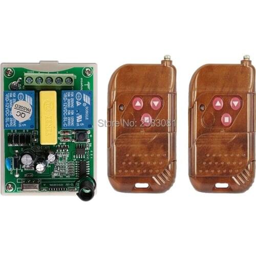 AC220V 2CH wireless remote control switch system 2X Transmitter+1X Receiver tubular motor garage door projection screen shutters